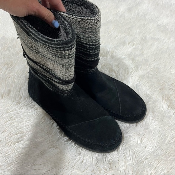 Toms Nepal suede leather knit and sherpa lined boots woman’s 7.5 - Picture 4 of 10